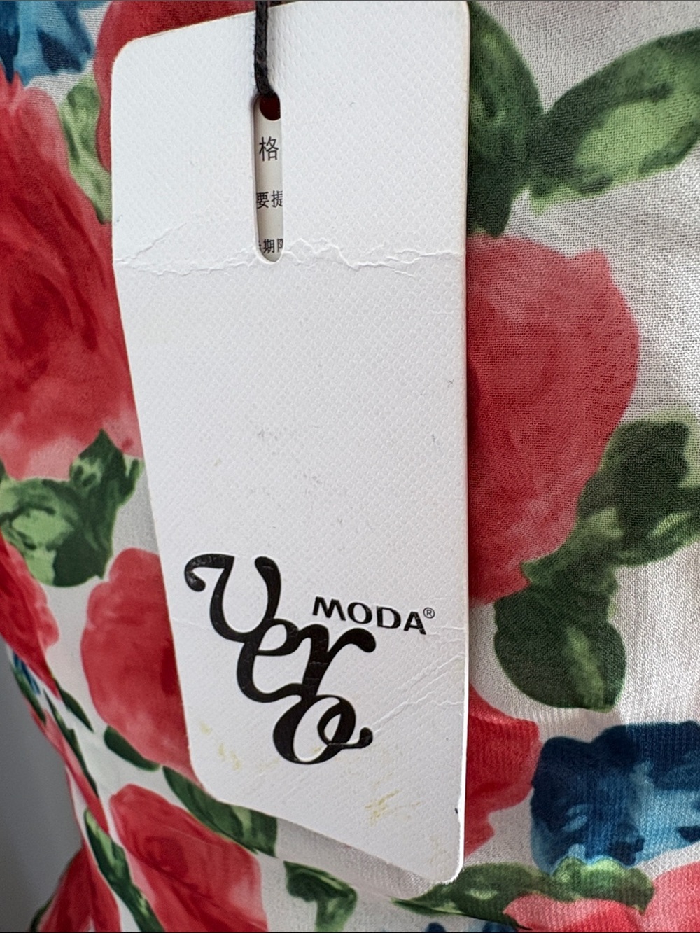 Vero Moda Red Floral Wrap-Style Mini Dress with Blue & Green Accents - Picture 3 of 10